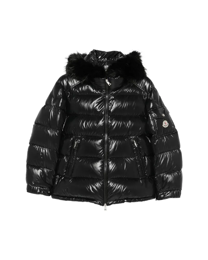 Moncler Fur-trim Quilted Jacket Black