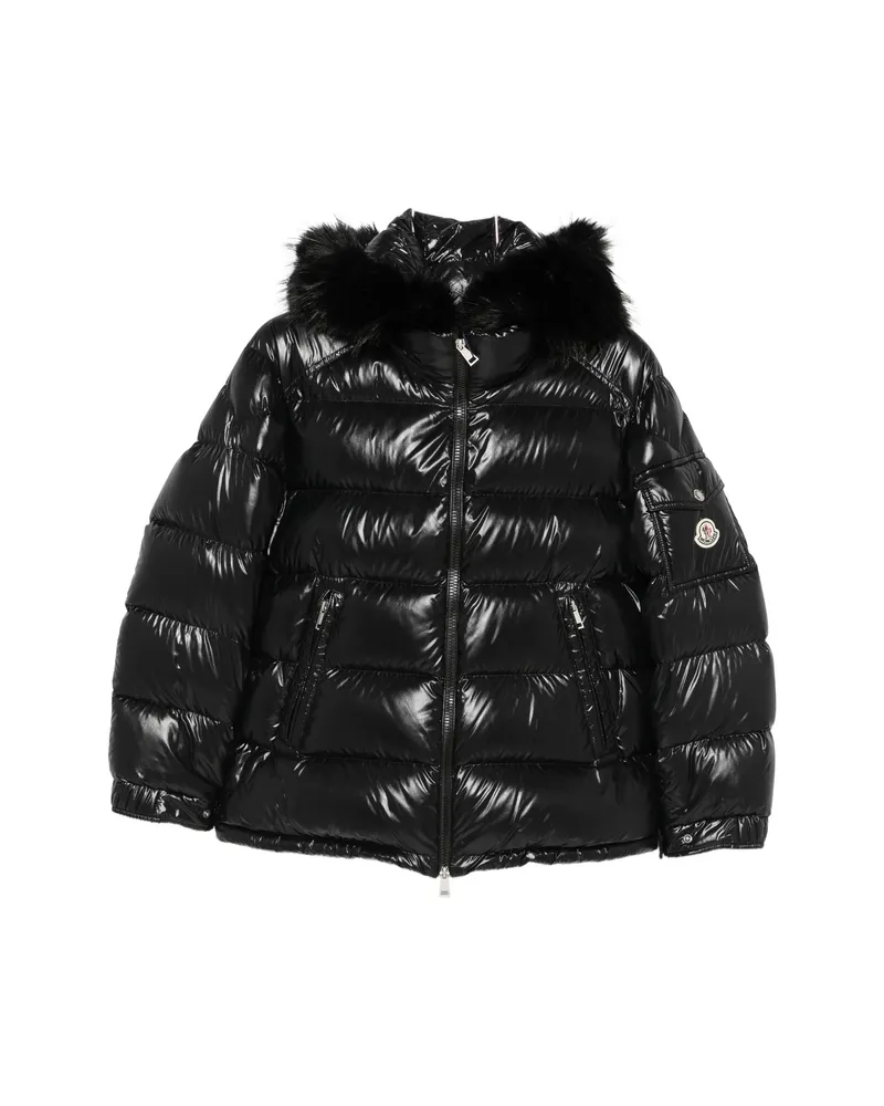 Moncler Fur-trim Quilted Jacket Black