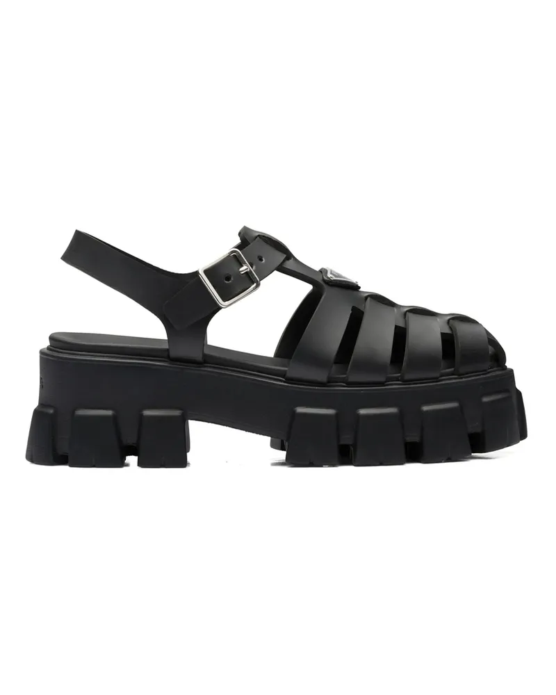 Prada 55mm Caged Platform Sandals Black