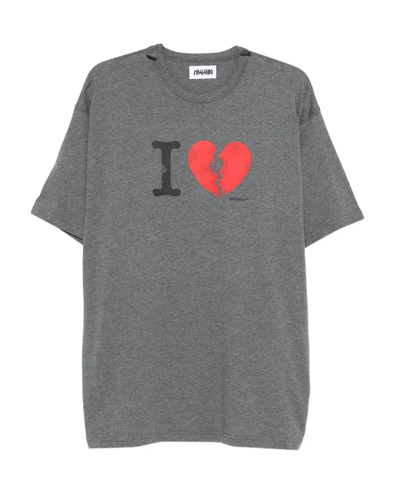 Magliano Broken-heart Graphic T-shirt Grey