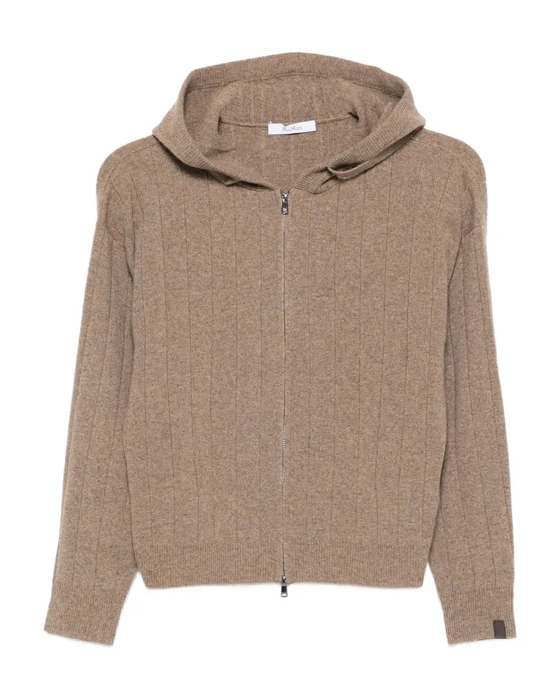Max Mara Hooded Zip-up Cardigan Brown