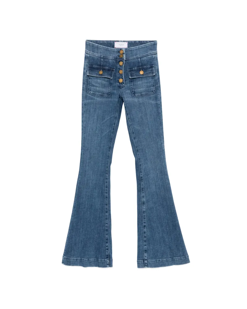 Seafarer Button-fastening Flared-leg Jeans Blue