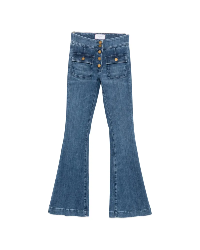 Seafarer Button-fastening Flared-leg Jeans Blue