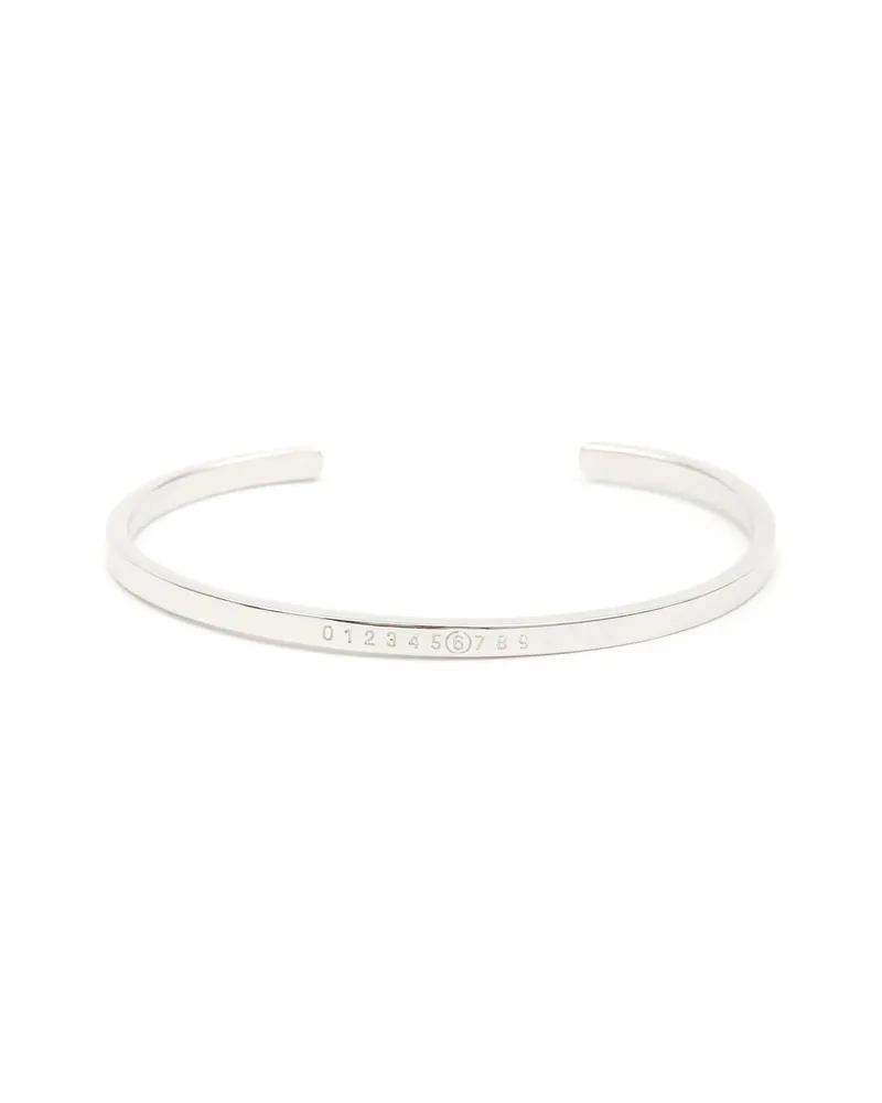 Maison Margiela Numeric Engraved Cuff Bracelet Silver