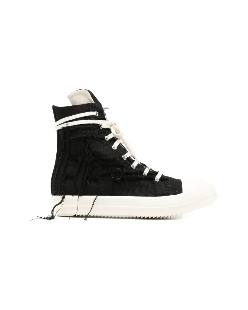 DRKSHDW by Rick Owens Frayed High-top Sneakers Black