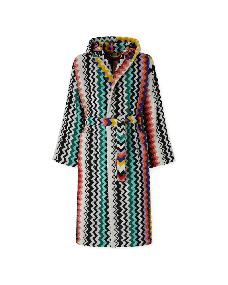 Missoni Home Zigzag-pattern Hooded Bathrobe White