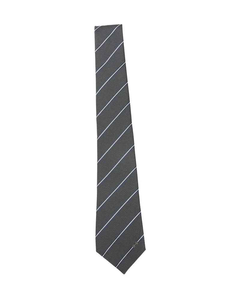 Gucci Striped Tie Grey
