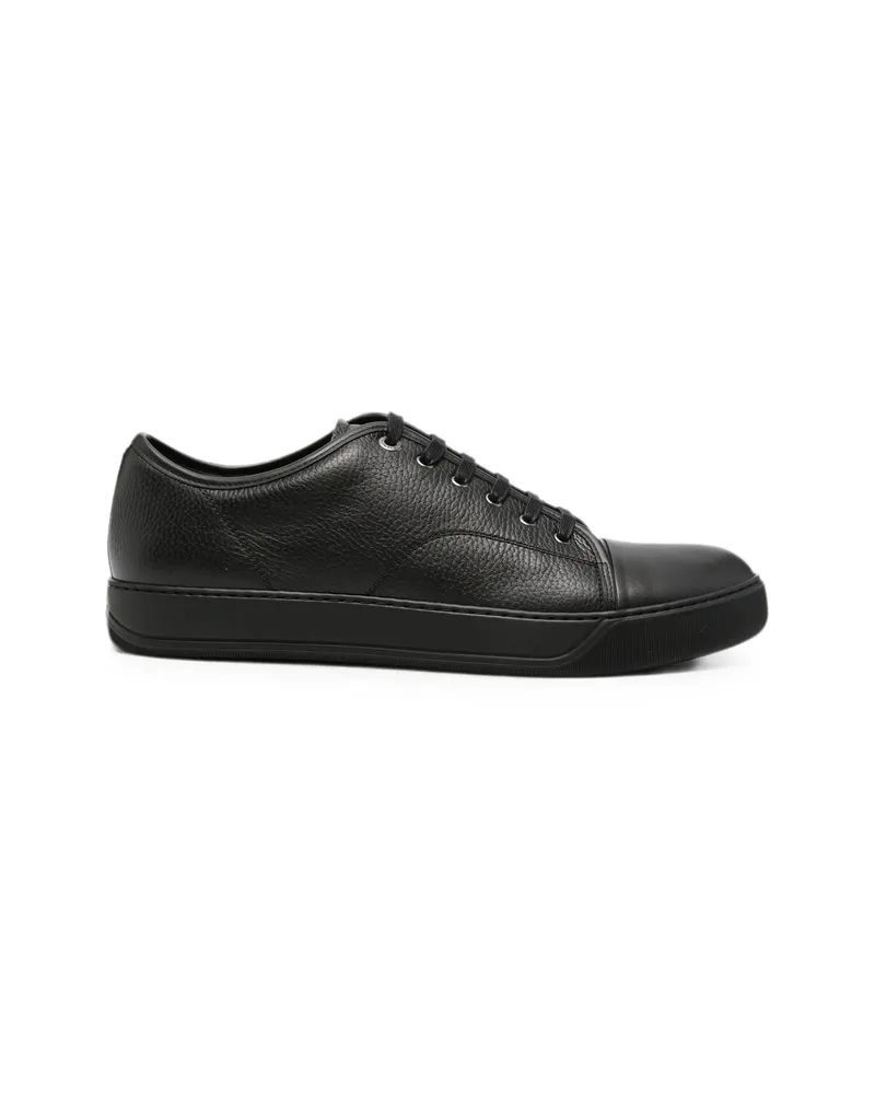 Lanvin Grained Leather Sneakers Black