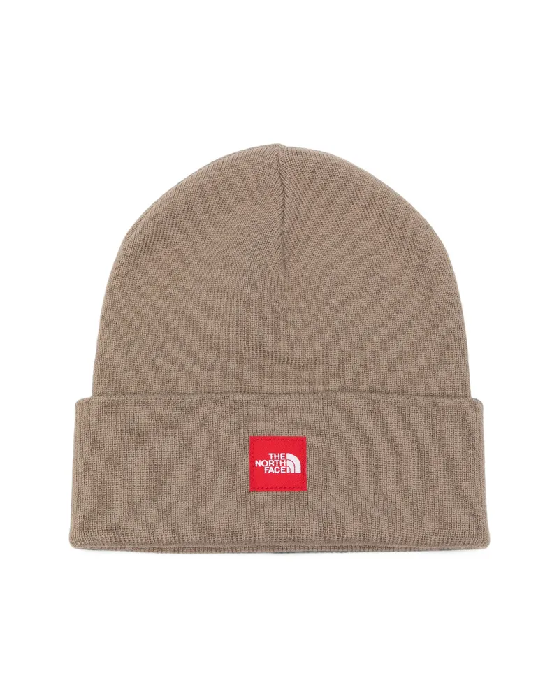 The North Face Logo-patch Ribbed-knit Beanie Hat Neutrals