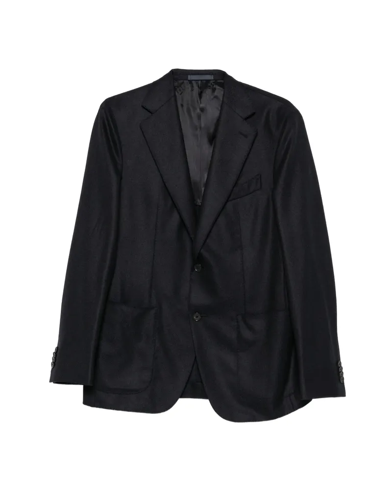 Caruso Single-breasted Notched-lapels Blazer Blue