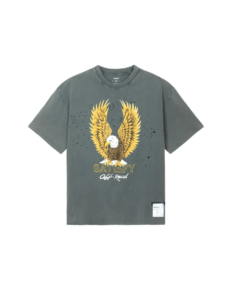 Satisfy Distressed Graphic-print T-shirt Grey