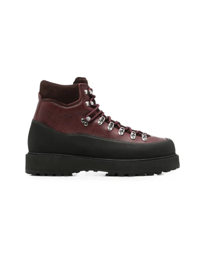 Diemme Lace-up Panelled Boots Red