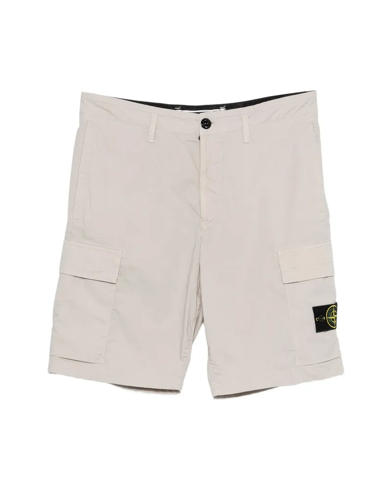 Stone Island Logo Patch Cargo Shorts Neutrals