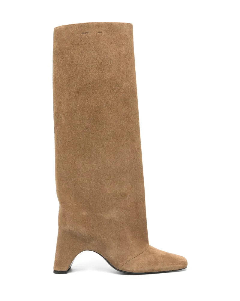 COPERNI Square-toe Heeled Knee-high Boots Brown