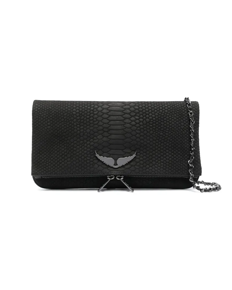 Zadig & Voltaire Crocodile-embossed Crossbody Bag Black