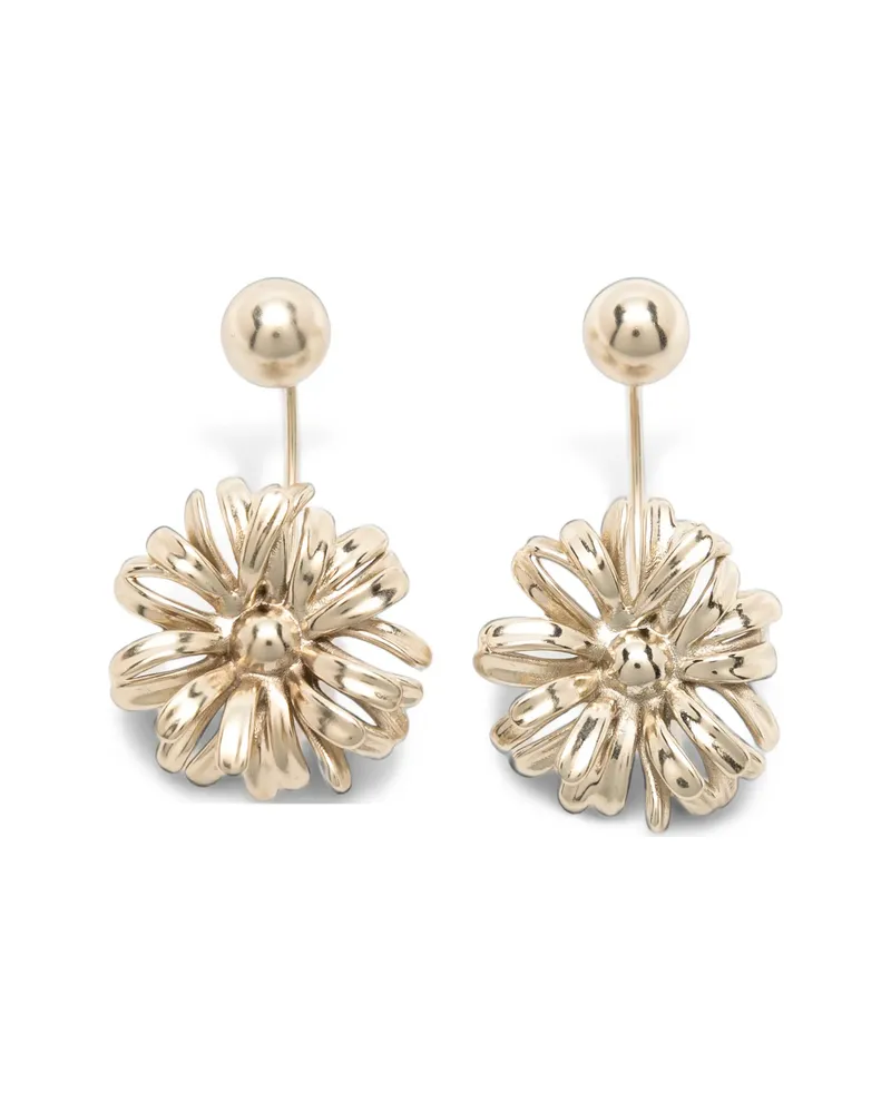 Dries van Noten Floral-motif Ball-stud Earrings Silver