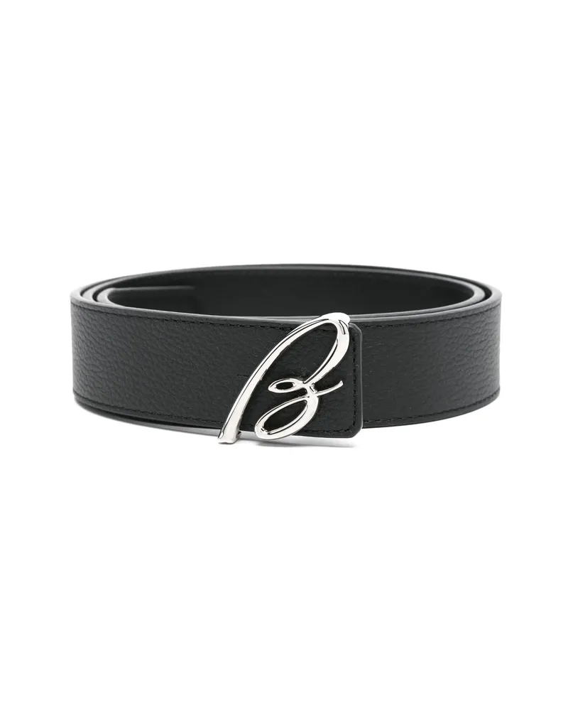 Brioni Logo-buckle Belt Black