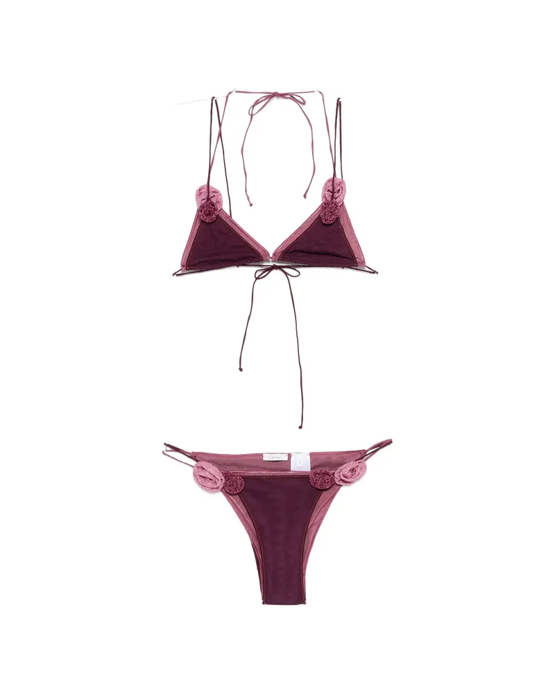 Oséree Doube Mesh Rose Bikini Purple