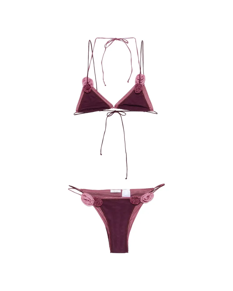 Oséree Doube Mesh Rose Bikini Purple