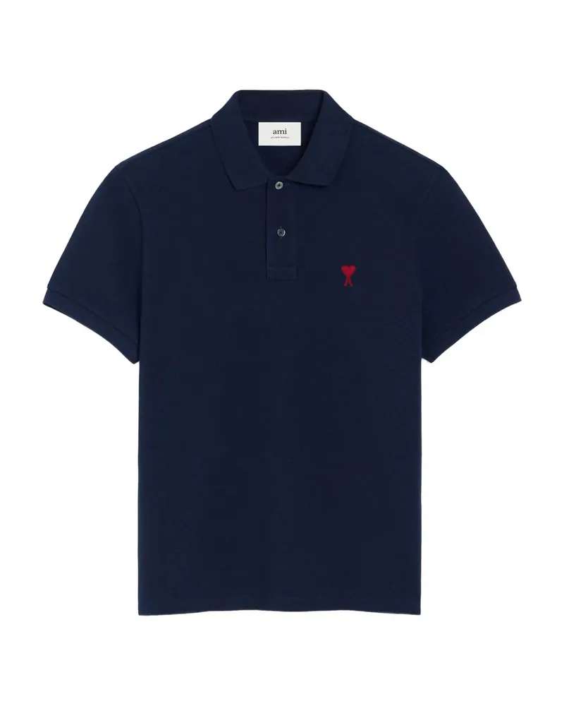 AMI Paris Ami De Coeur Polo Shirt Blue