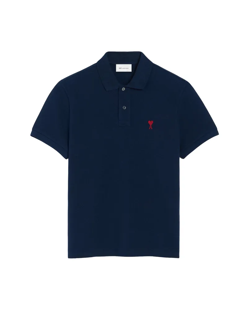 AMI Paris Ami De Coeur Polo Shirt Blue