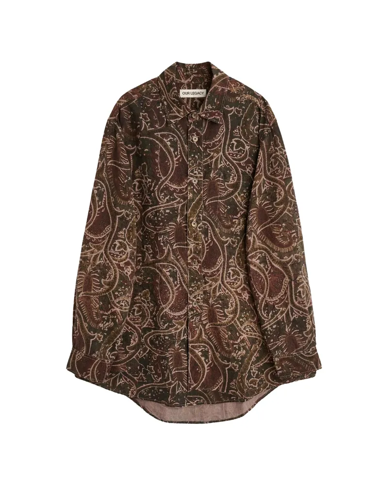 Our Legacy Vast Paisley-print Shirt Brown