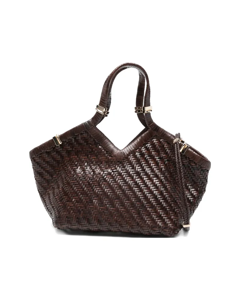 Benedetta Bruzziches Woven Leather Tote Bag Brown