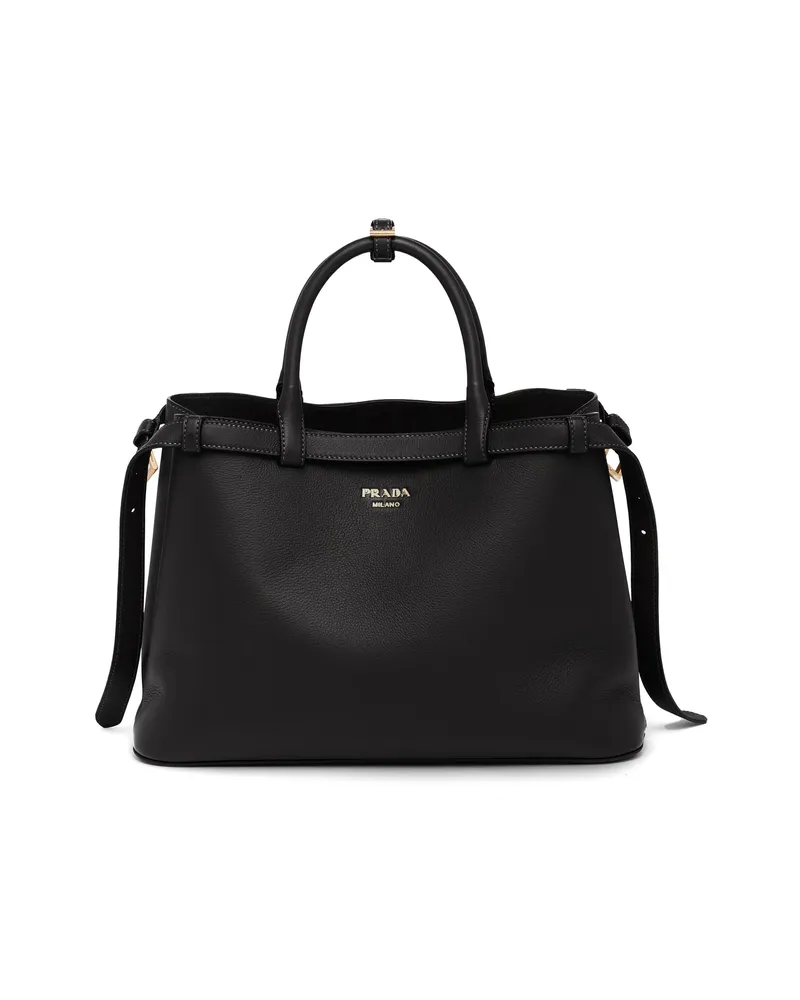 Prada Buckle Tote Bag Black