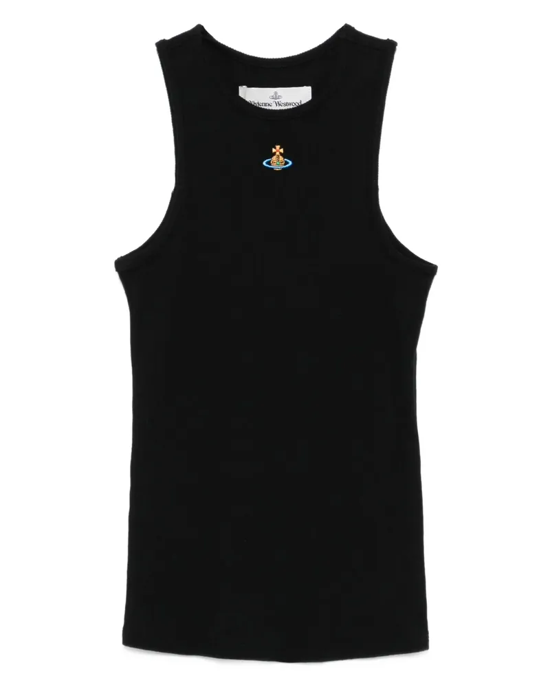 Vivienne Westwood 90s Orb-embellished Ribbed Tank Top Black