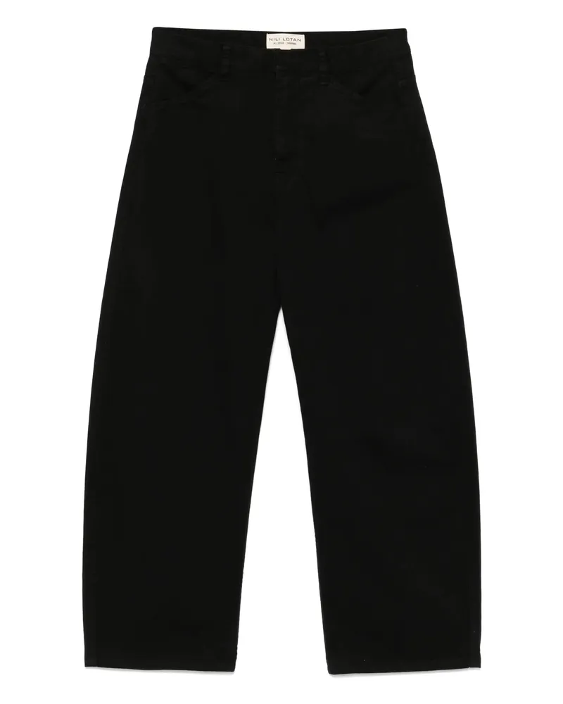 Nili Lotan Tribeca Barrel-leg Trousers Black