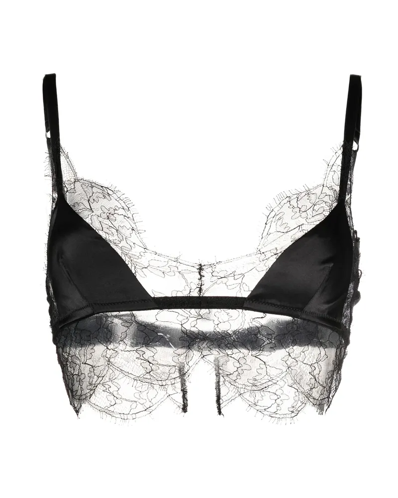 Dolce & Gabbana Lace-trim Satin Bra Black