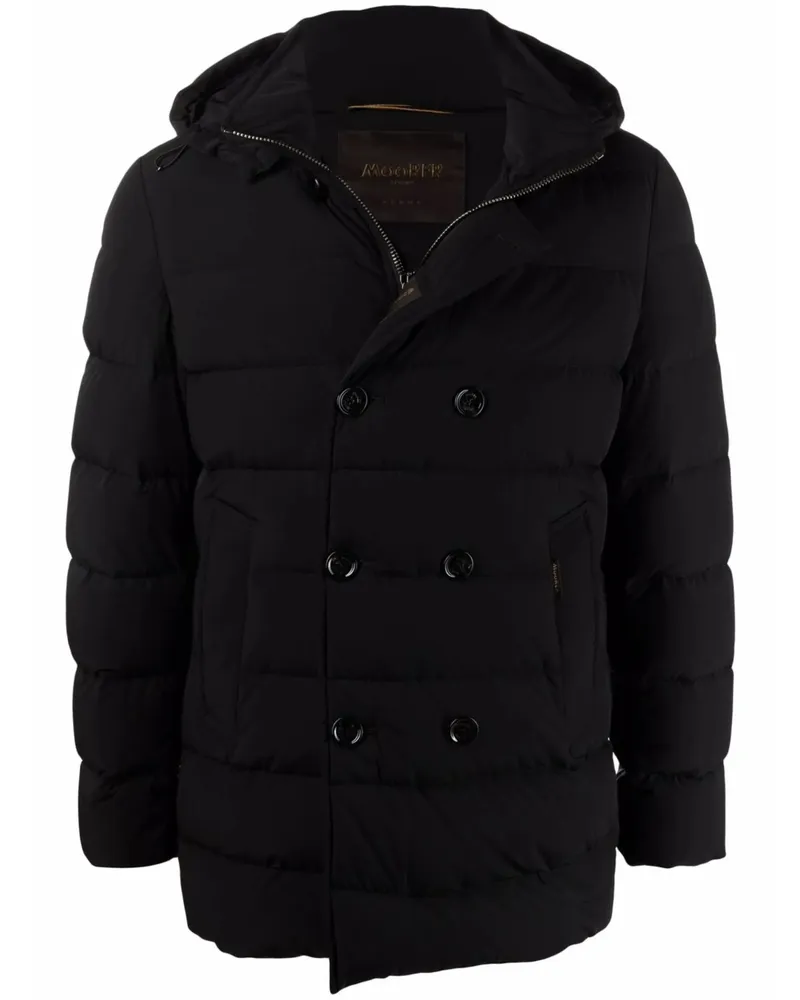 MOORER Florio Double-breasted Padded Coat Black