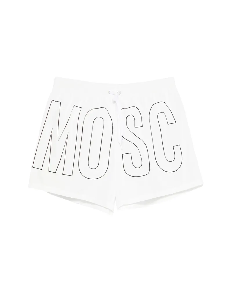 Moschino Logo-print Drawstring Swim Shorts White