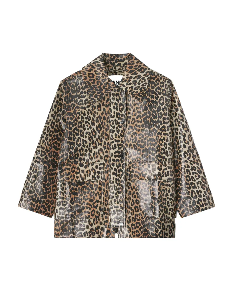 Ganni Leopard-print Jacket Neutrals