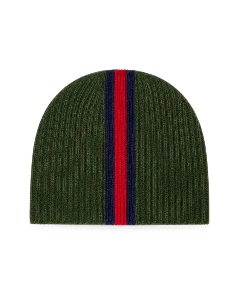 Gucci Ribbed-knit Beanie Hat Green