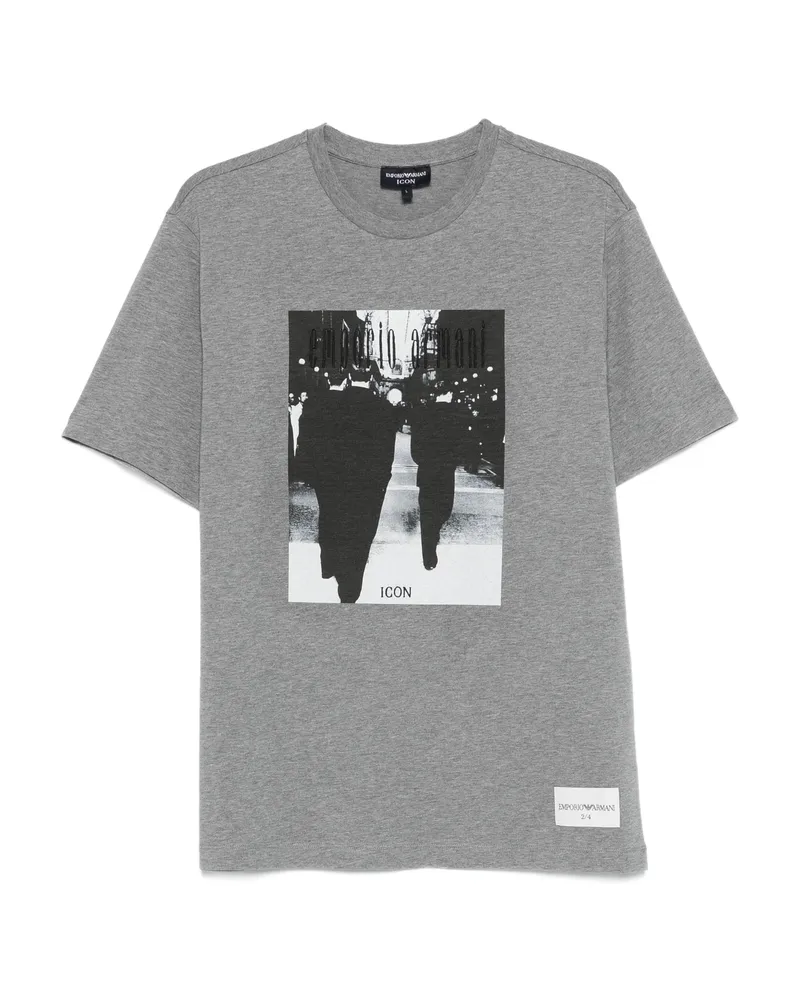 Emporio Armani Graphic-print T-shirt Grey