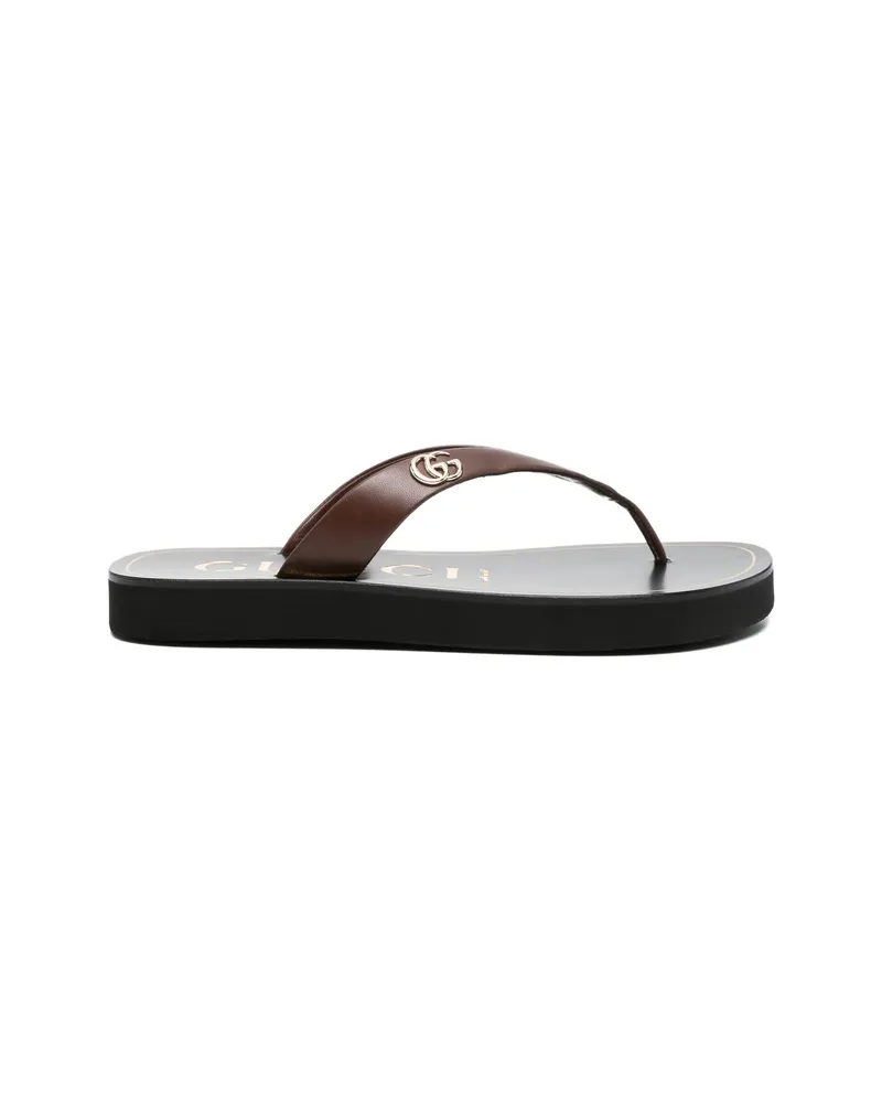 Gucci Logo-detail Flip-flops Brown