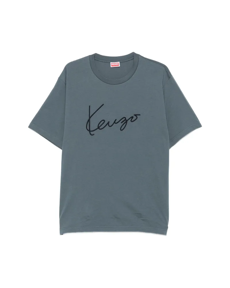 Kenzo Logo-embroidered T-shirt Blue