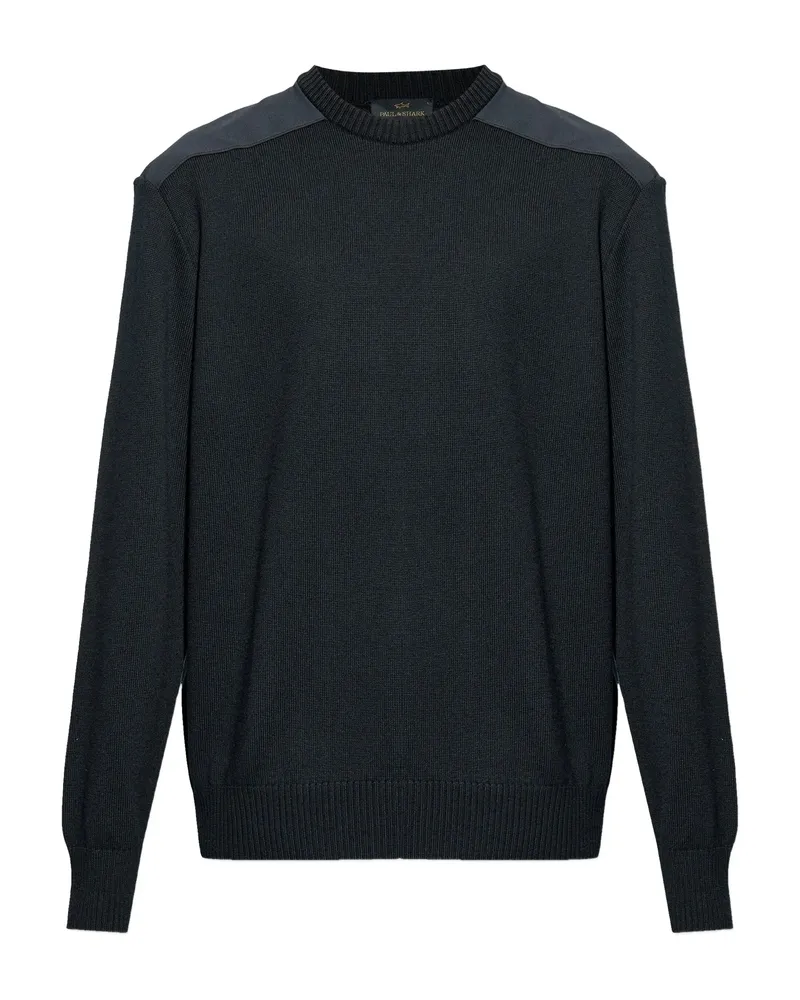 Paul & Shark Wool Shoulder-patch Sweater Black