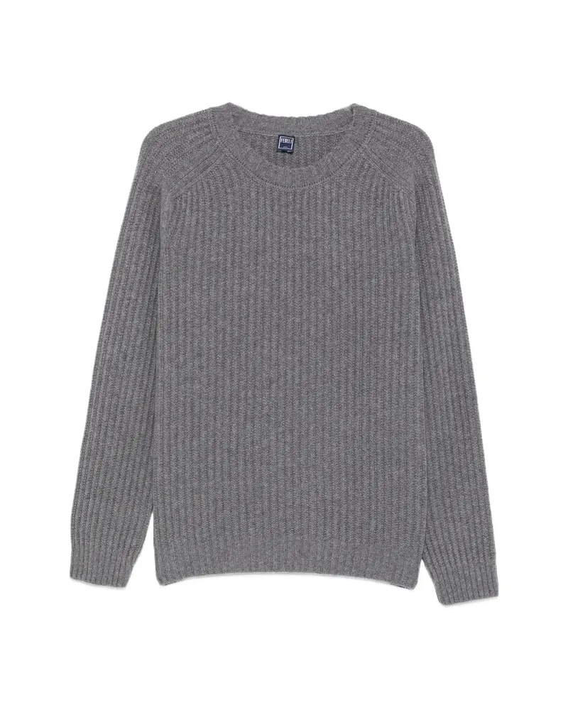 Fedeli Ribbed Raglan-sleeve Sweater Grey