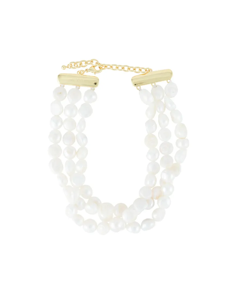 Cult Gaia Nora Pearl-embellished Choker Necklace White