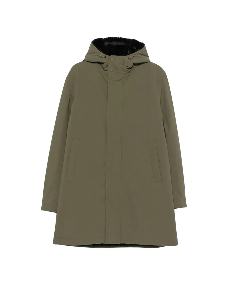 Herno Faux-fur Trim Hooded Jacket Green