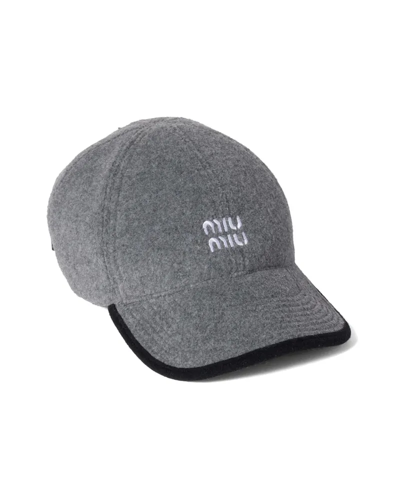 Miu Miu Fleece Baseball Cap Grey