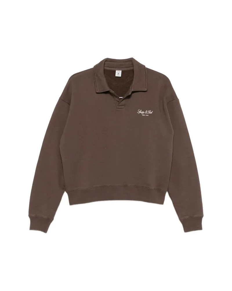SPORTY & RICH Logo-embroidered Sweatshirt Brown