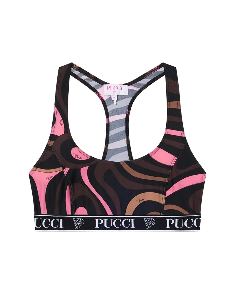 Emilio Pucci Marmo-print Sports Top Black