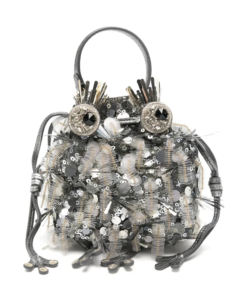 Anya Hindmarch Sequin-embellished Tote Bag Silver