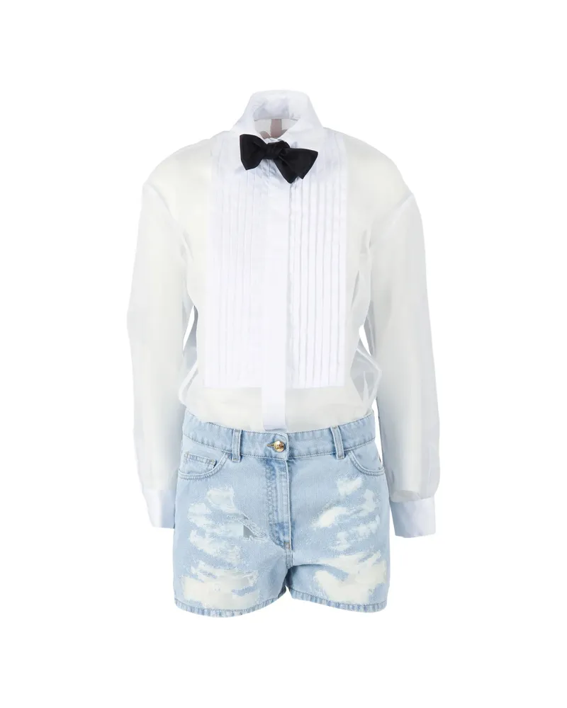 Elisabetta Franchi Bow-tie Romper Suit White