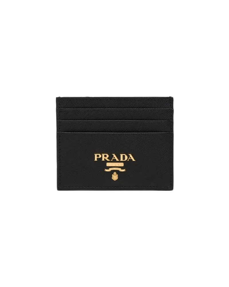Prada Saffiano Leather Card Holder Black