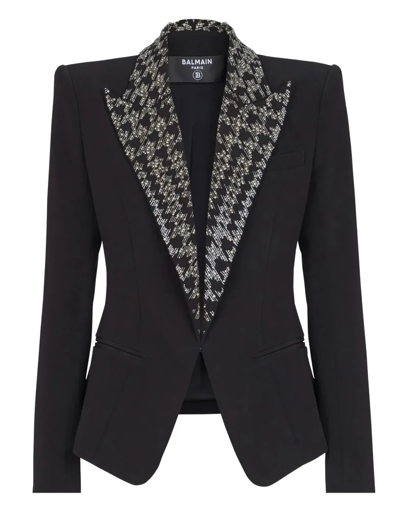 Balmain Embroidered Button Blazer Black