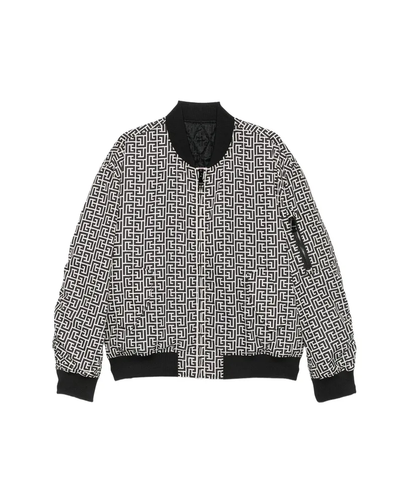 Balmain PB-monogram Bomber Jacket Black
